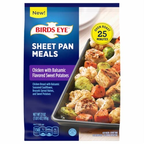 Birds Eye Sheet Pan Meals, Chicken With Balsamic Flavored Sweet Potatoes