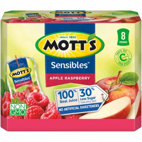 Mott'S Sensibles Apple Raspberry Juice, Oz Pouches