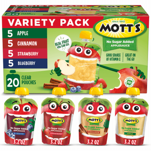 Mott'S No Sugar Added Applesauce Pouches Variety