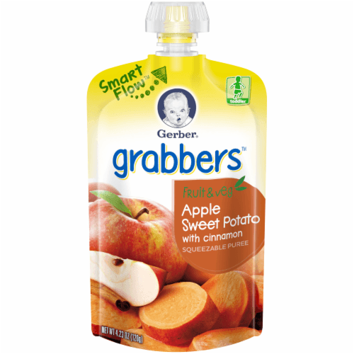 Gerber Graduates Grabbers, Apple & Sweet Potato, With Cinnamon
