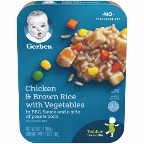 Gerber Lil' Entrees Chicken & Brown Rice With Vegetables In Bbq Sauce With Peas & Corn