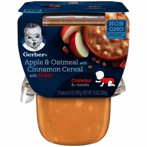 Gerber Apple & Oatmeal, With Cinnamon Cereal, With Lil' Bits, 8+ Months