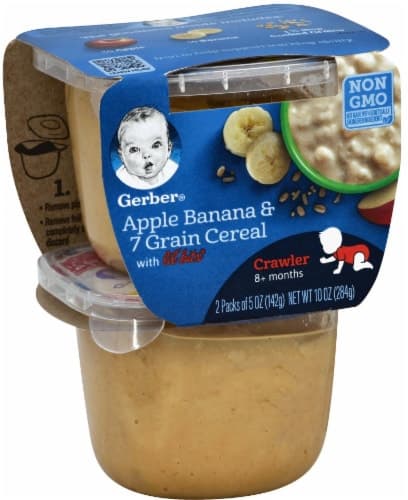Gerber Apple Banana & 7 Grain Cereal, With Lil' Bits, 8+ Months