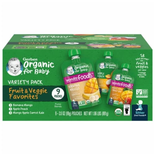 Gerber 2Nd Foods Organic Variety Pack Stage 2 Baby Food