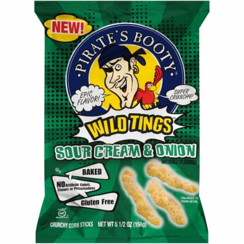 Pirates Booty Wild Tings Crunchy Corn Sticks, Sour Cream & Onion
