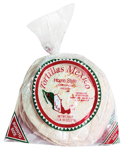 Tortillas Mexico Burrito Size Flour Tortillas