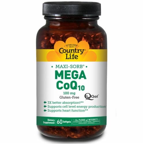Country Life Maxi-Sorb Mega Coq10 Q-Gel, 60 Softgels