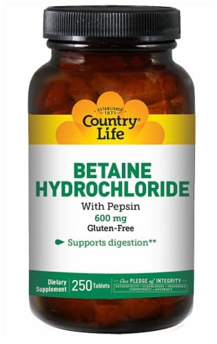 Country Life Betaine Hydrochloride With Pepsin
