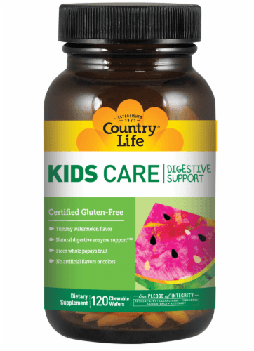 Country Life Kids Care Digestive Support Watermelon Flavor Chewable Wafers