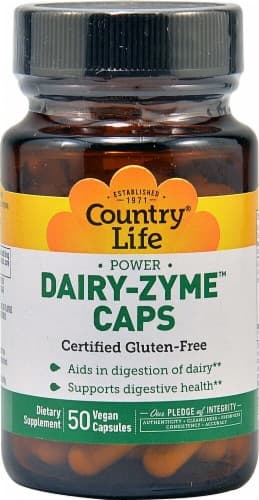 Country Life Power Dairy-Zyme Caps Vegan Dietary Supplement Capsules