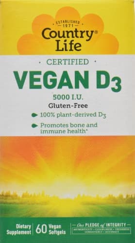 Country Life Vegan D3 Softgels 5000 Iu