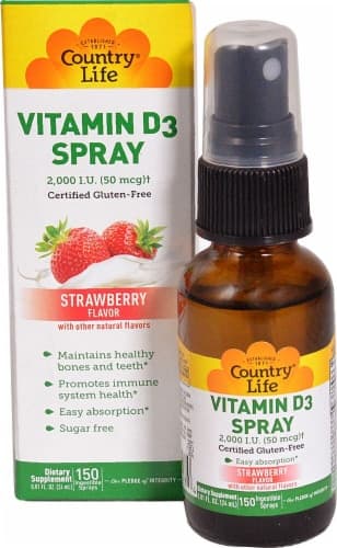 Country Life Strawberry Vitamin D3 Spray 2000 Iu