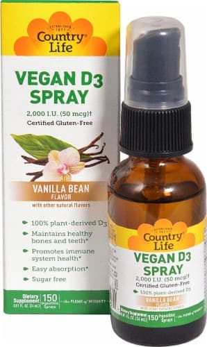 Country Life Vanilla Bean Vitamin D3 Spray 2000 Iu