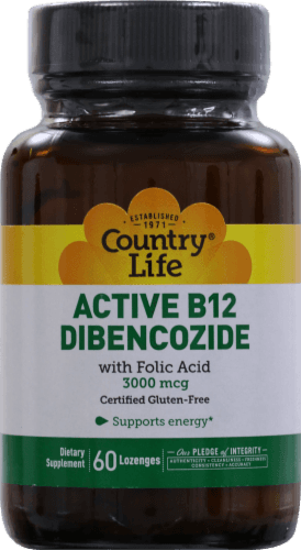 Country Life Active B12 Dibencozide With Folic Acid Lozenges