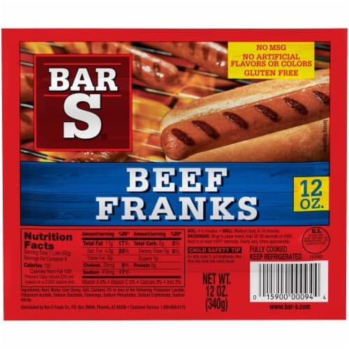 Bar-S Franks Premium Beef Original