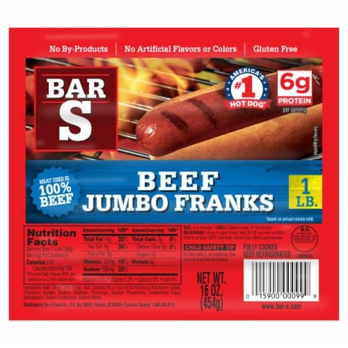 Bar-S Franks Premium Beef Jumbo