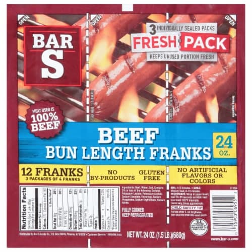 Bar-S Bun Length Beef Franks