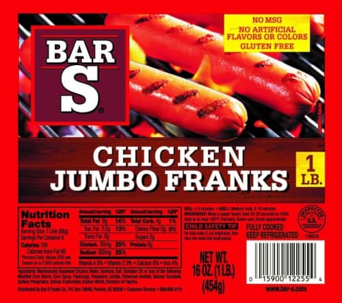 Bar-S Franks Chicken Jumbo