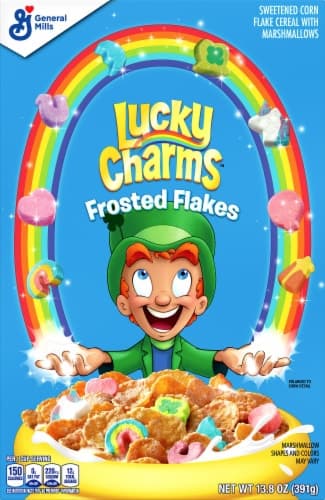 Lucky Charms Frosted Flakes, Sweetened, With Marshmallows