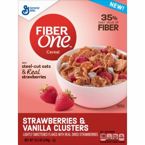 Fiber One Cereal, Strawberries & Vanilla Clusters