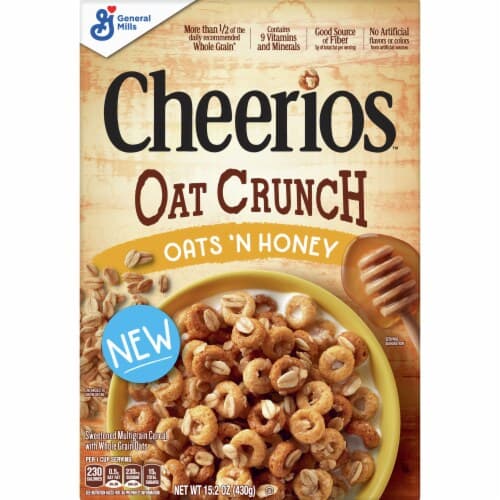 Cheerios Cereal, Oats 'N Honey, Oat Crunch