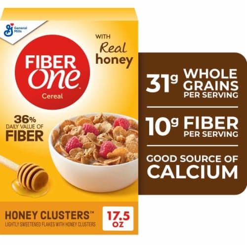 Fiber One Breakfast Cereal, Honey Clusters, High Fiber, Whole Grains