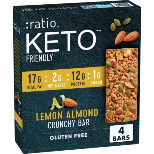Ratio Keto Friendly Lemon Almond Crunchy Bars