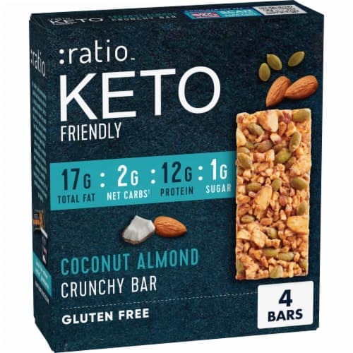 Ratio Coconut Almond Protein Crunchy Keto Friendly Bars