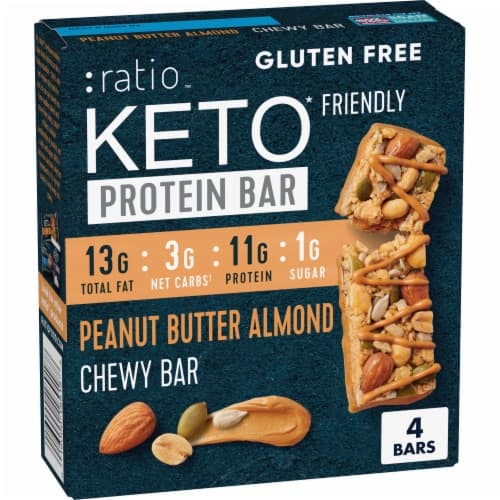 :Ratio Peanut Butter Almond Keto Protein Bars