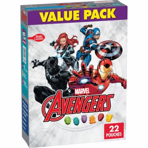 Avengers Gluten Free Fruit Flavored Snack Treat Pouches Kids School Snacks