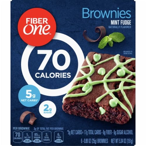 Fiber One 90 Calorie Mint Fudge Brownies 6