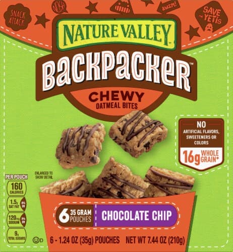 Nature Valley Backpacker Chocolate Chip Chewy Oatmeal Bites 6