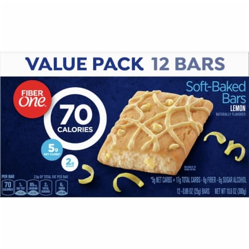 Fiber One 70 Calorie Soft Baked Bars Lemon Snack Bars