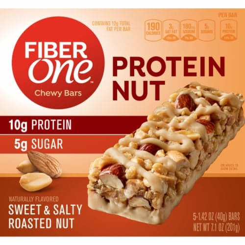 Fiber One Chewy Bars, Protein Nut, Sweet & Salty Roasted Nut