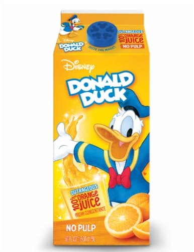 Disney, 100% Orange Juice, No Pulp, Donald Duck