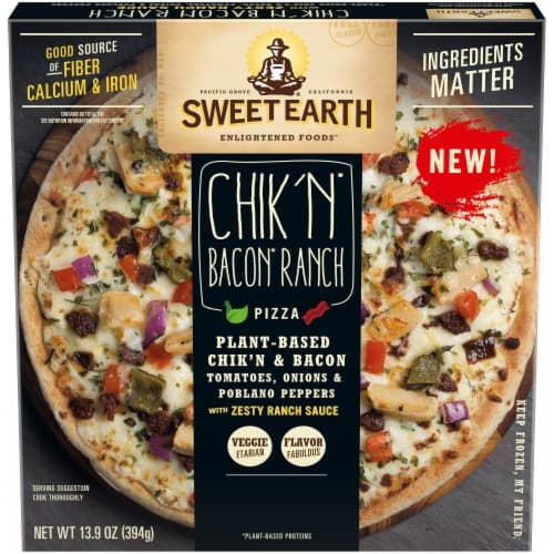 Sweet Earth Chik'N Bacon Ranch  Pizza With Plant Based Protein