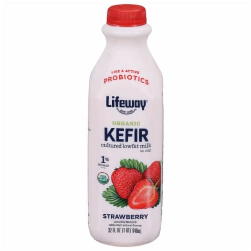 Lifeway Organic Kefir Cultured Milk Lowfat Strawberry