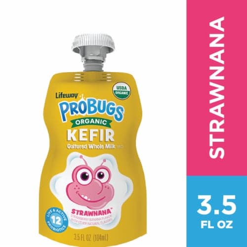Lifeway Probugs Strawnana Organic Kids Whole Milk Kefir Pouch