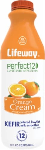 Lifeway Perfect12 Kefir Cultured Lowfat Milk Smoothie Orange Cream