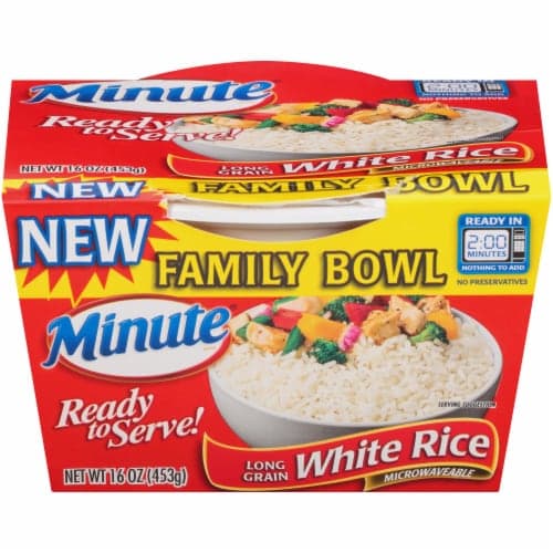 Minute Ready To Serve! White Rice, Long Grain, Family Size Bowl