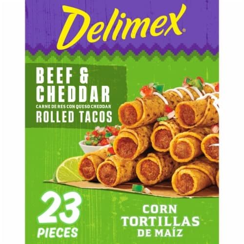 Delimex Beef & Cheddar Corn Rolled Tacos  Snacks