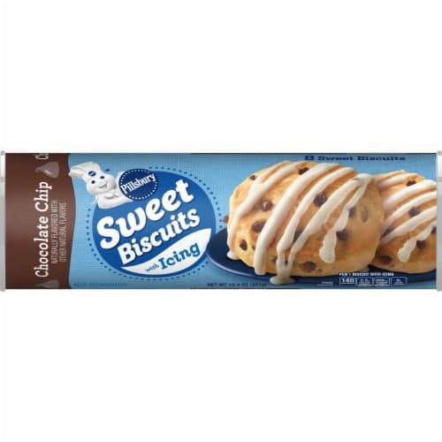 Pillsbury Sweet Biscuits, With Icing, Chocolate Chip