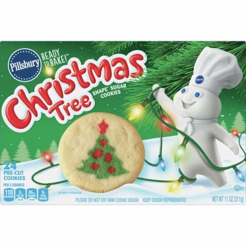 Pillsbury Ready To Bake! Cookies, Sugar, Pre-Cut, Christmas Tree Shape