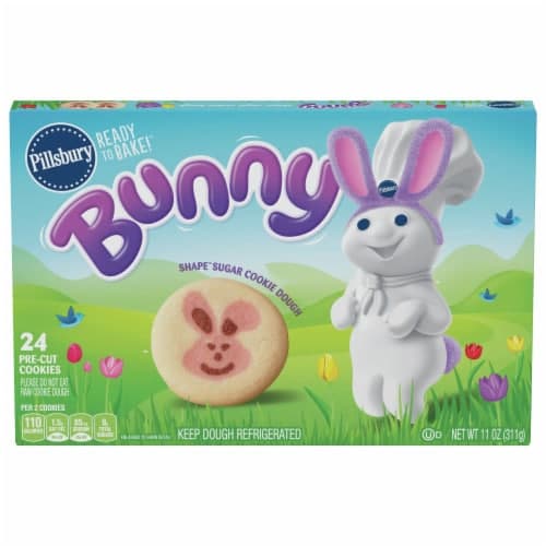 Pillsbury Ready To Bake! Cookies, Pre-Cut, Sugar, Bunny Shape