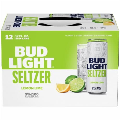 Bud Light Seltzer, Lemon Lime, 12 Slim