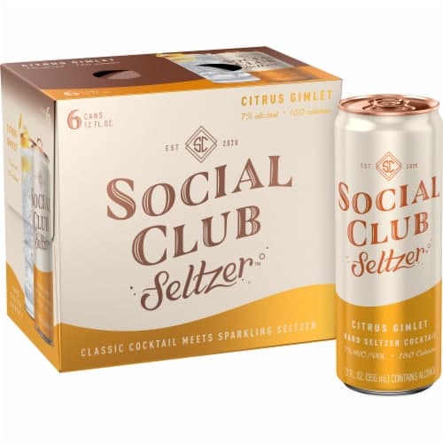 Social Club Seltzer Citrus Gimlet Hard Hard Seltzer