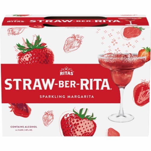 Ritas Straw-Ber-Rita Strawberry Malt Beverage, Oz. Cans, 8.0% Alc./Vol