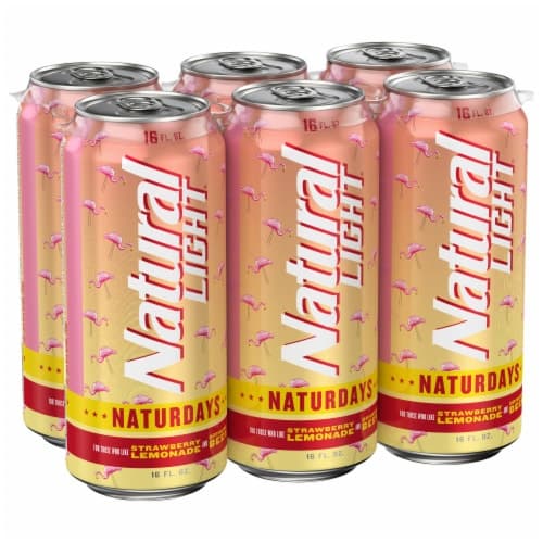 Natural Light Strawberry Lemonade Beer, Oz. Cans, 4.2% Abv