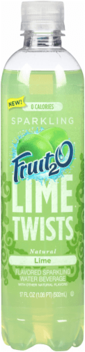 Fruit2O Lime Twists Water Beverage, Sparkling, Lime