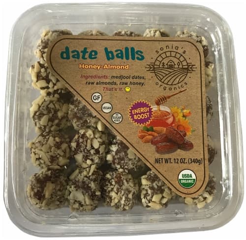 Sonia'S Organics Honey Almond Date Balls